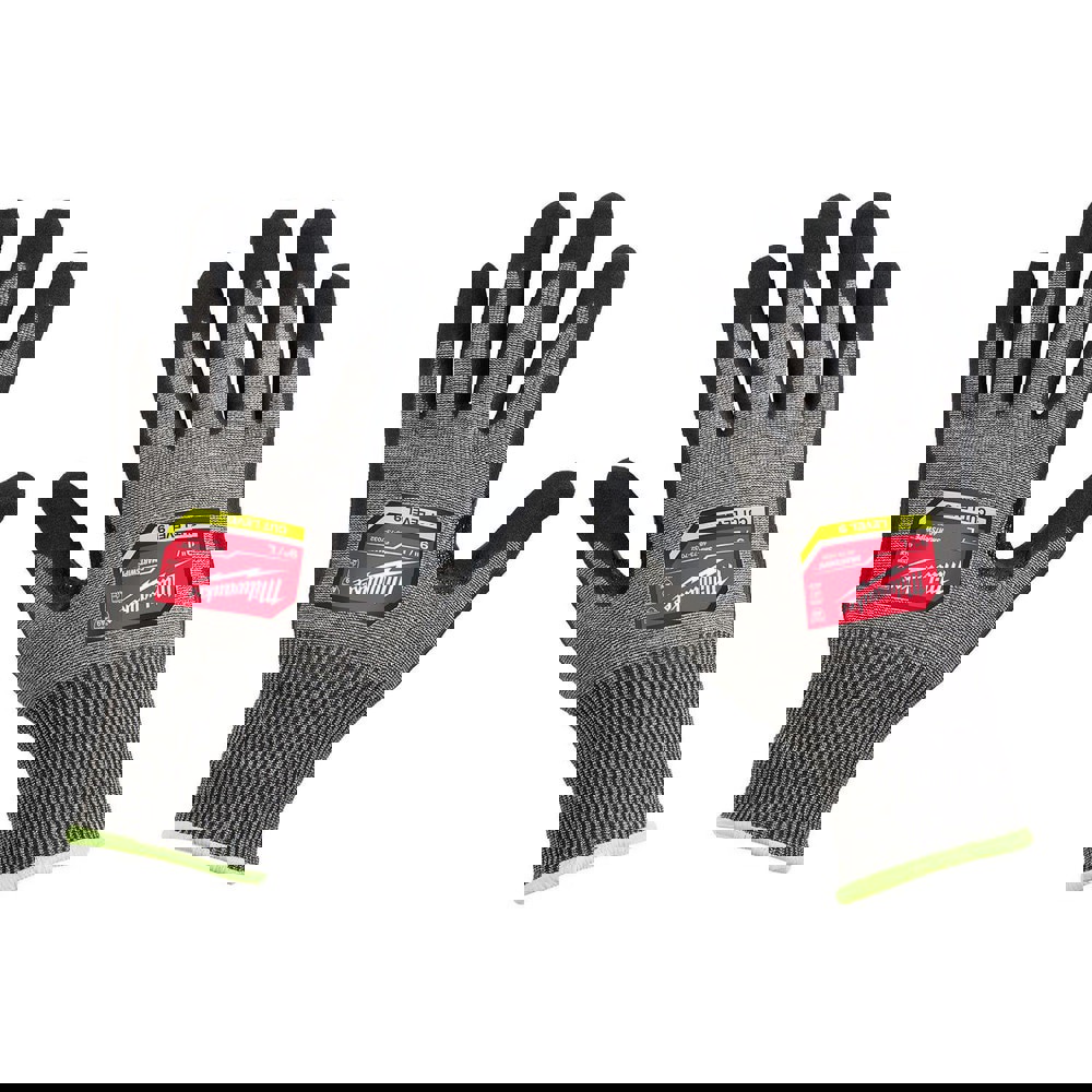 Puncture-Resistant Gloves: Size Large, ANSI Cut A9, ANSI Puncture 0, Nitrile & Polyurethane, High Performance Polyethylene